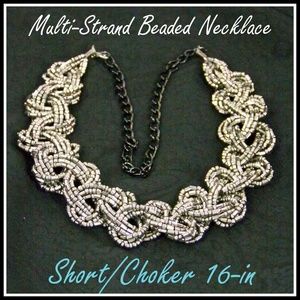 Choker Necklace Gunmetal Finish Beads